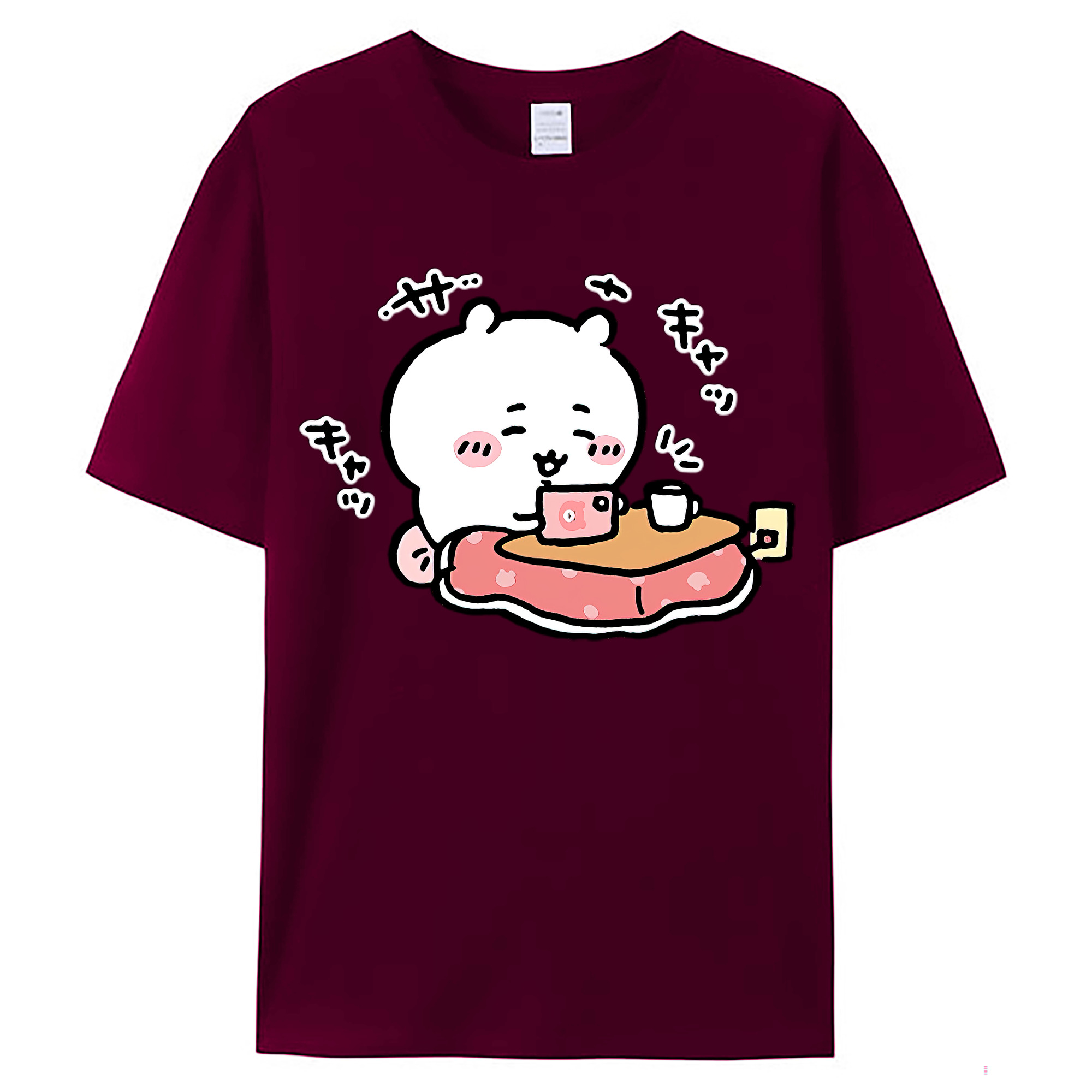 （画像用） ちいかわ ちいかわ Chii-kawa chiikawa レディースカジュアルプリントTシャツ（綿100％）